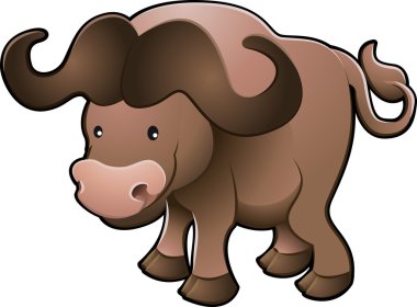 Cute African Cape Buffalo Vector Illustration clipart