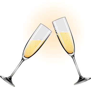 Illustration of champagne glasses clipart