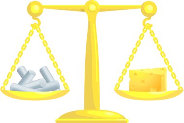 Balancing Or Comparing Chalk With Cheese clipart