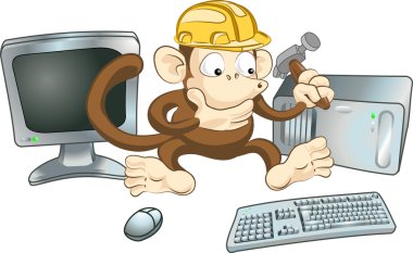 Construction monkey clipart