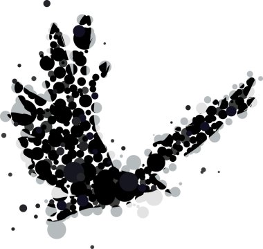 Abstract crow or raven in flight clipart