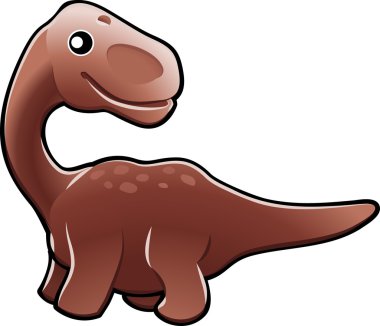 sevimli diplodocus dinozor illüstrasyon