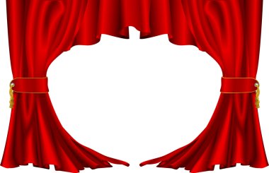 Red theatre style curtains clipart