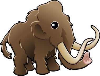 Cute woolly mammoth illustration clipart