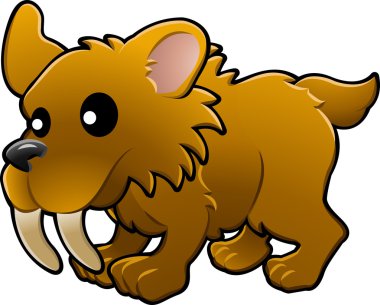 Cute sabre tooth tiger illustration clipart