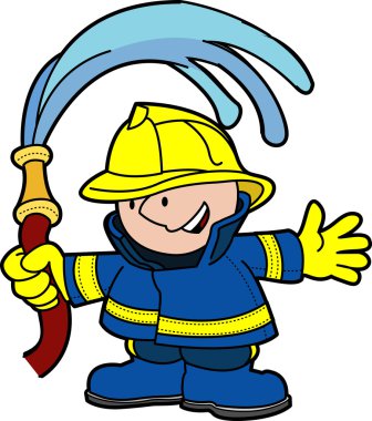 Illustration of fireman clipart