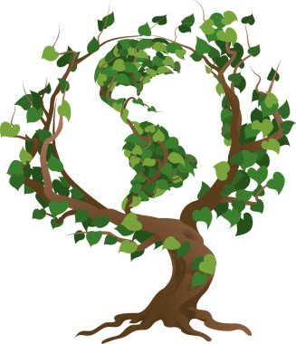 Green world tree vector illustration clipart
