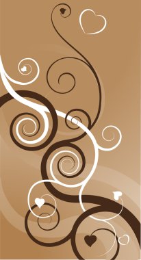 Heart swirls abstract background clipart