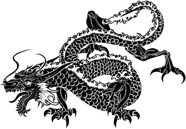 Illustration of Japanese dragon clipart