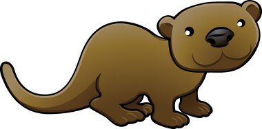 Sweet Otter Vector Illustration clipart