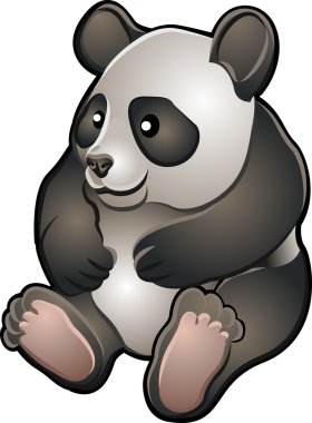 sevimli dost panda illüstrasyon vektör