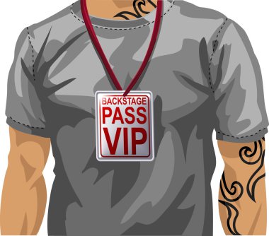 Illustration of man wearing VIP badge clipart