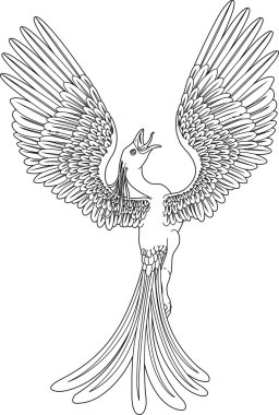 Monochrome phoenix clipart