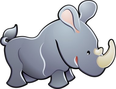 Cute Rhino Vector Illustration clipart