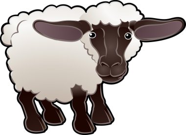 Cute Sheep Farm Animal Vector Illustration clipart