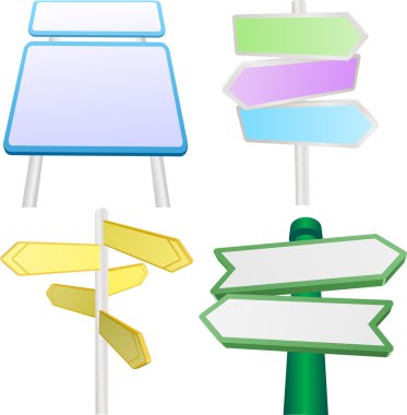 Vector set of signs and signposts clipart