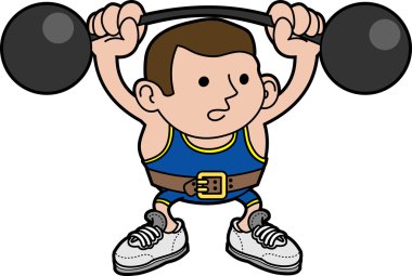 Illustration of male weightlifter clipart