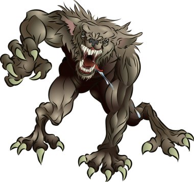 Snarling Scary Werewolf clipart