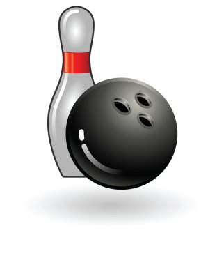 bowling pin and ball clipart