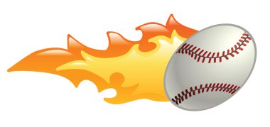 flaming baseball clipart