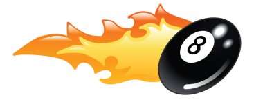 flaming 8 ball clipart