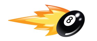 flaming 8 ball clipart