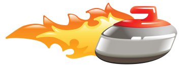 flaming curling stone clipart