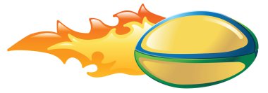 flaming rugby ball clipart