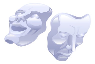 Theatre comedy and tragedy masks. clipart