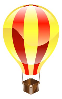 Shiny hot air balloon icon illustration clipart