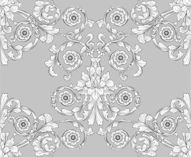 seamless tiling floral wallpaper pattern clipart
