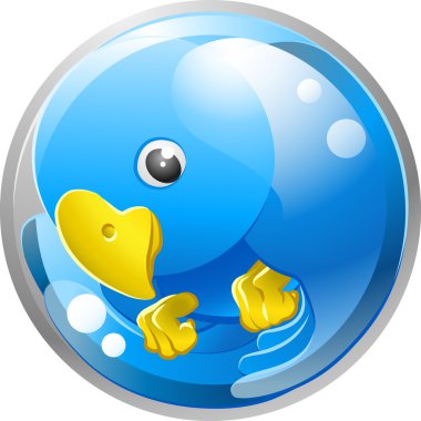 Blue bird twitter ing icon clipart