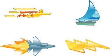 Speed icon set clipart