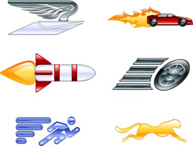 Speed Icon Set Series Design Elements clipart