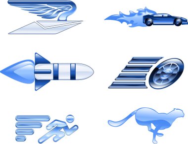 Speed Icon Set Series Design Elements clipart