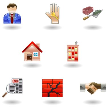 Shiny Real Estate Icons clipart