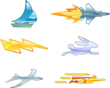 Speed Icon Set Series Design Elements clipart