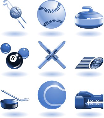 Shiny sports icon set series clipart