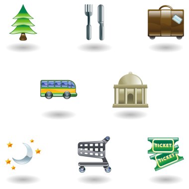 Travel and Tourism Icons clipart