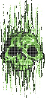 computer virus skull concept clipart