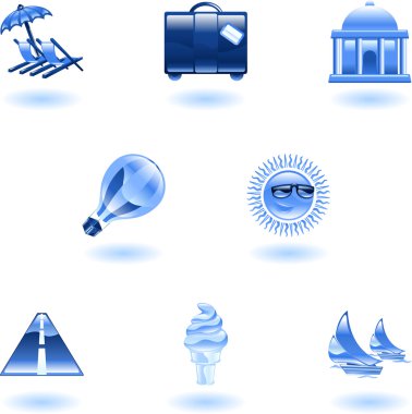 Travel and tourism icon set clipart