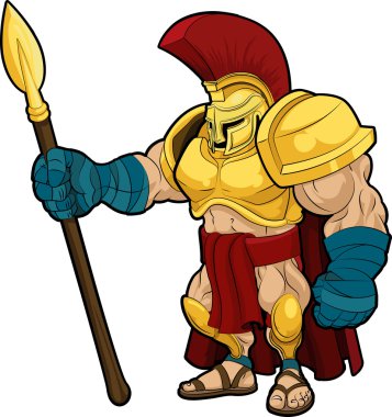 Illustration of Spartan gladiator clipart