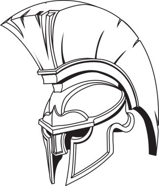 Illustration of Spartan roman greek trojan or gladiator helmet clipart