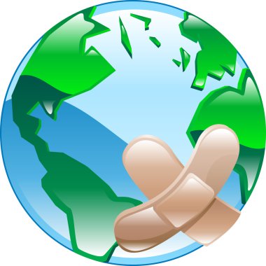 Wounded world concept clipart