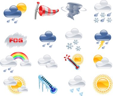 Weather forecast icons clipart