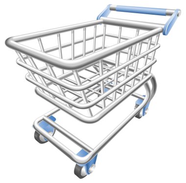 A shiny shopping cart trolley vector illustration clipart