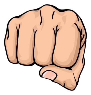 a fist punching towards you clipart
