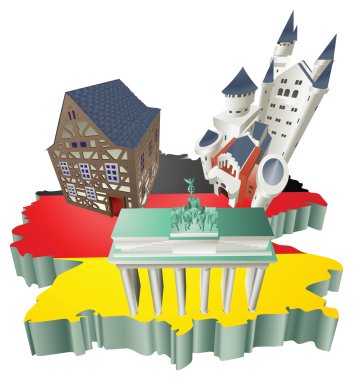 Illustration German tourist attractions in Germany clipart