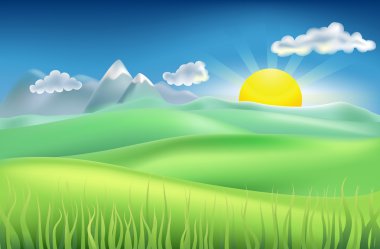 summer time field clipart