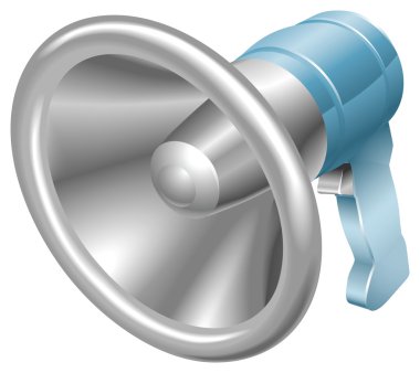 Bullhorn megaphone loudspeaker loudhailer clipart